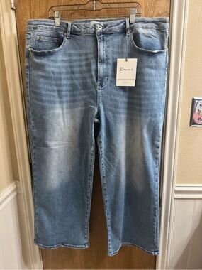 Special A Boutique High Rise Wide Leg Jeans Stretch Medium Wash 3XL 42” Waist